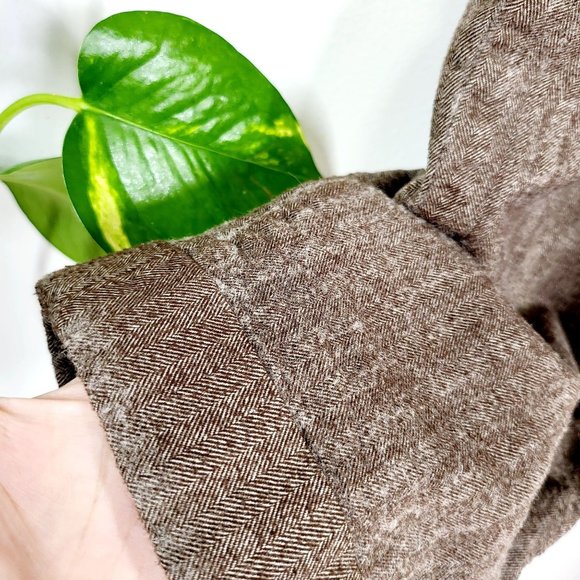 ZARA WOMAN Brown Wool Blend Trouser Pants Small High Waisted Capris Work wear - Picture 6 of 10